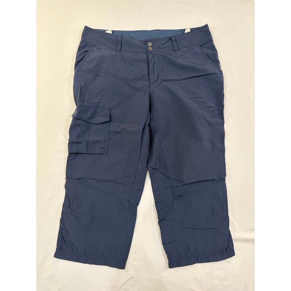 Columbia PFG Omni Shade Navy Blue Cargo Capri Pants Size 12